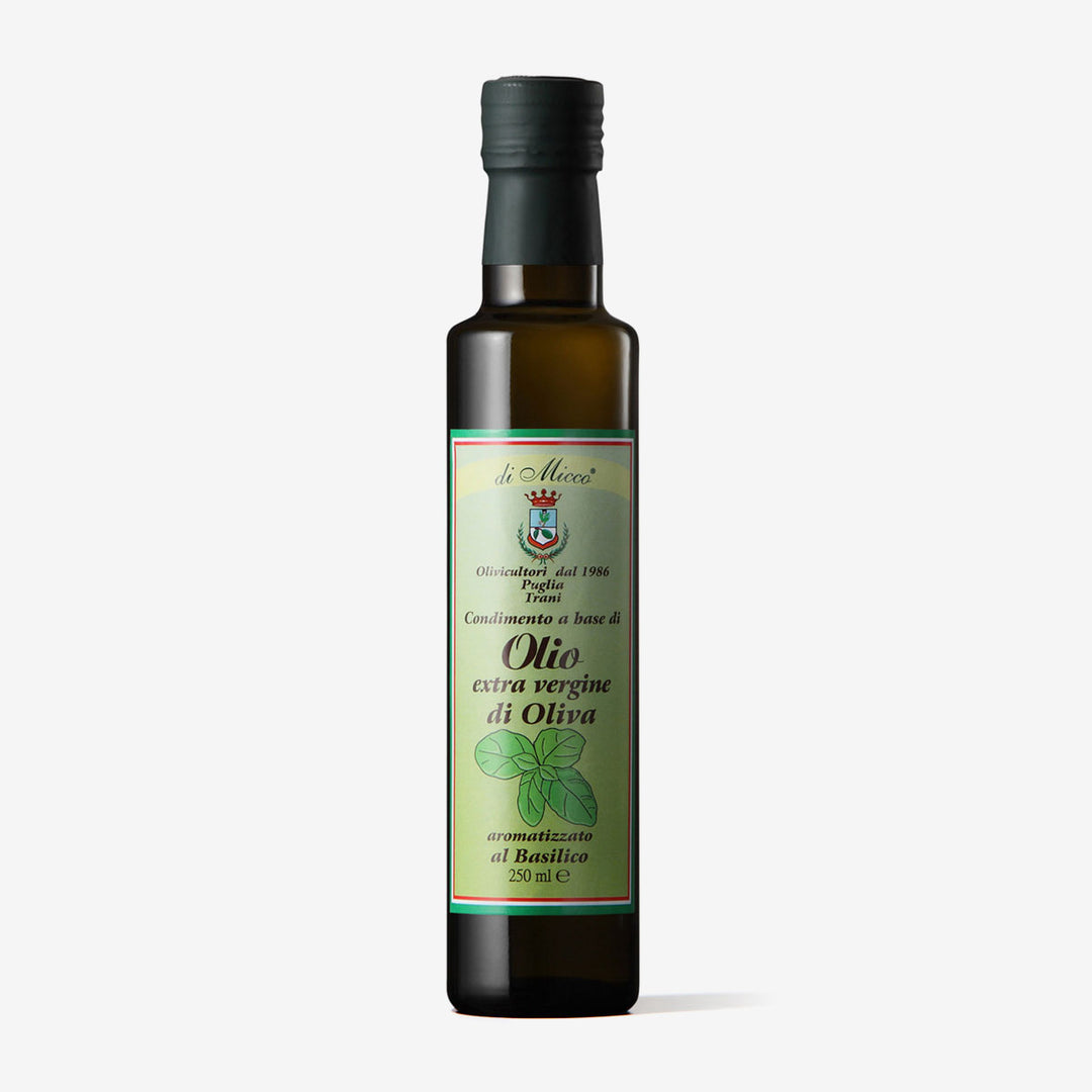 Olio aromatizzato al Basilico bottiglia da 250 ml