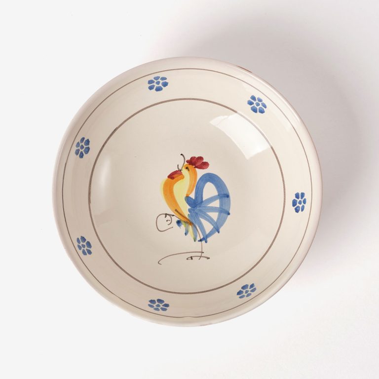 Ciotola in ceramica artigianale con gallo