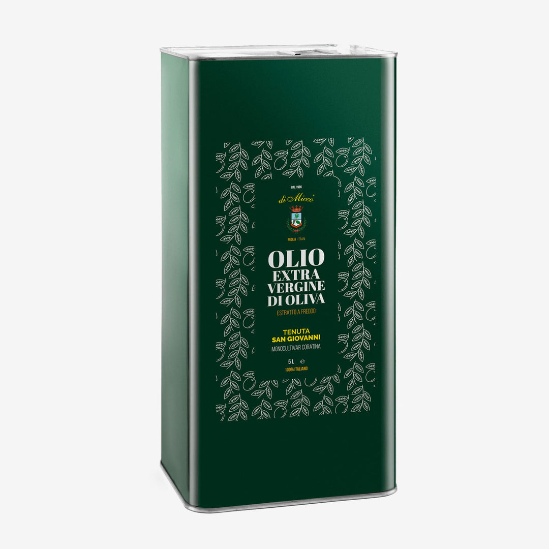 Latta da 5 Litri Olio Extravergine di Oliva 100% Coratina "di Micco" 2024/2025