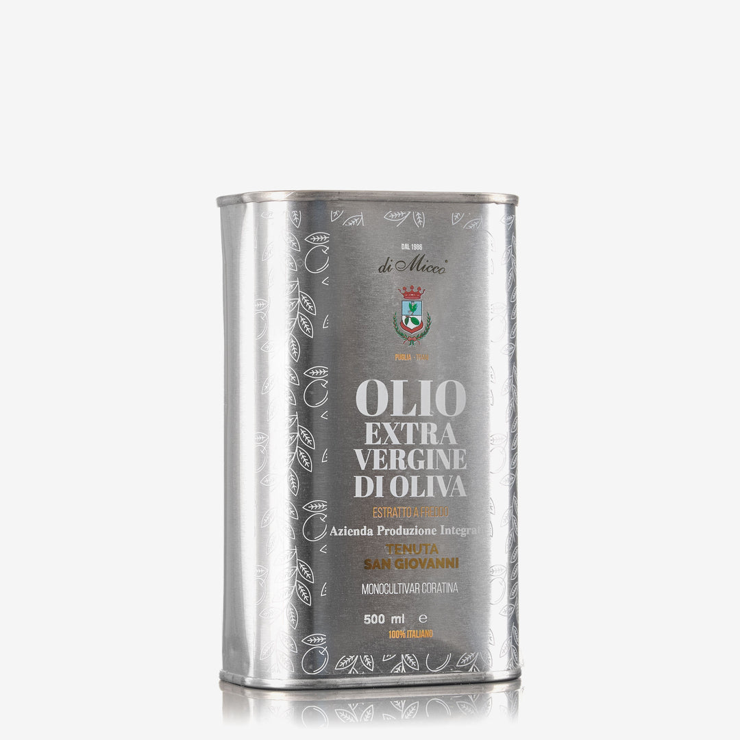 Lattina da 500 ml olio extra vergine di oliva "di Micco"100% Coratina 2024/2025