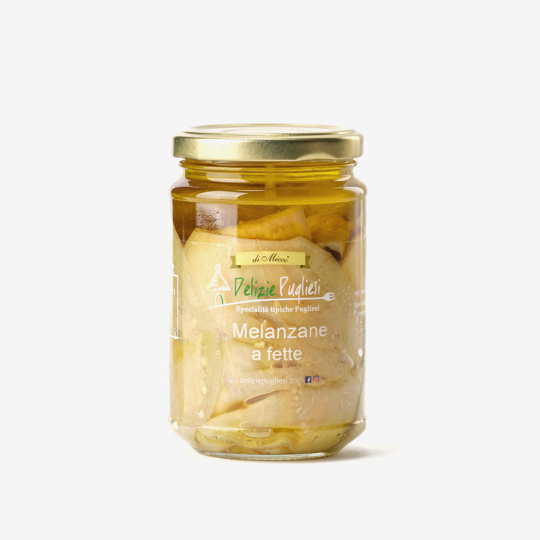 sliced aubergines