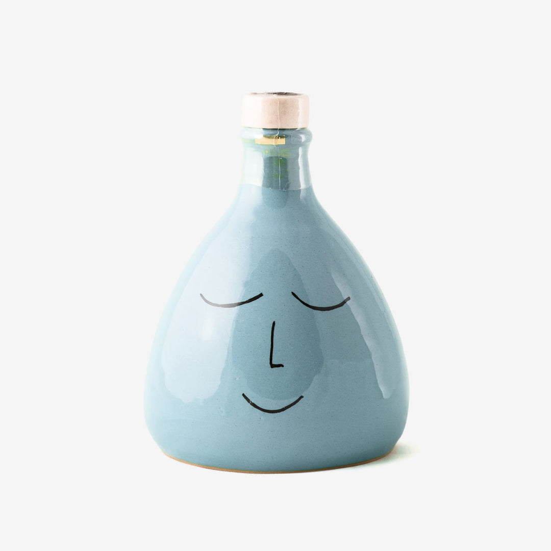 Orcetta "smile" in ceramica Celeste da 250 ml con Olio Extra Vergine di Oliva