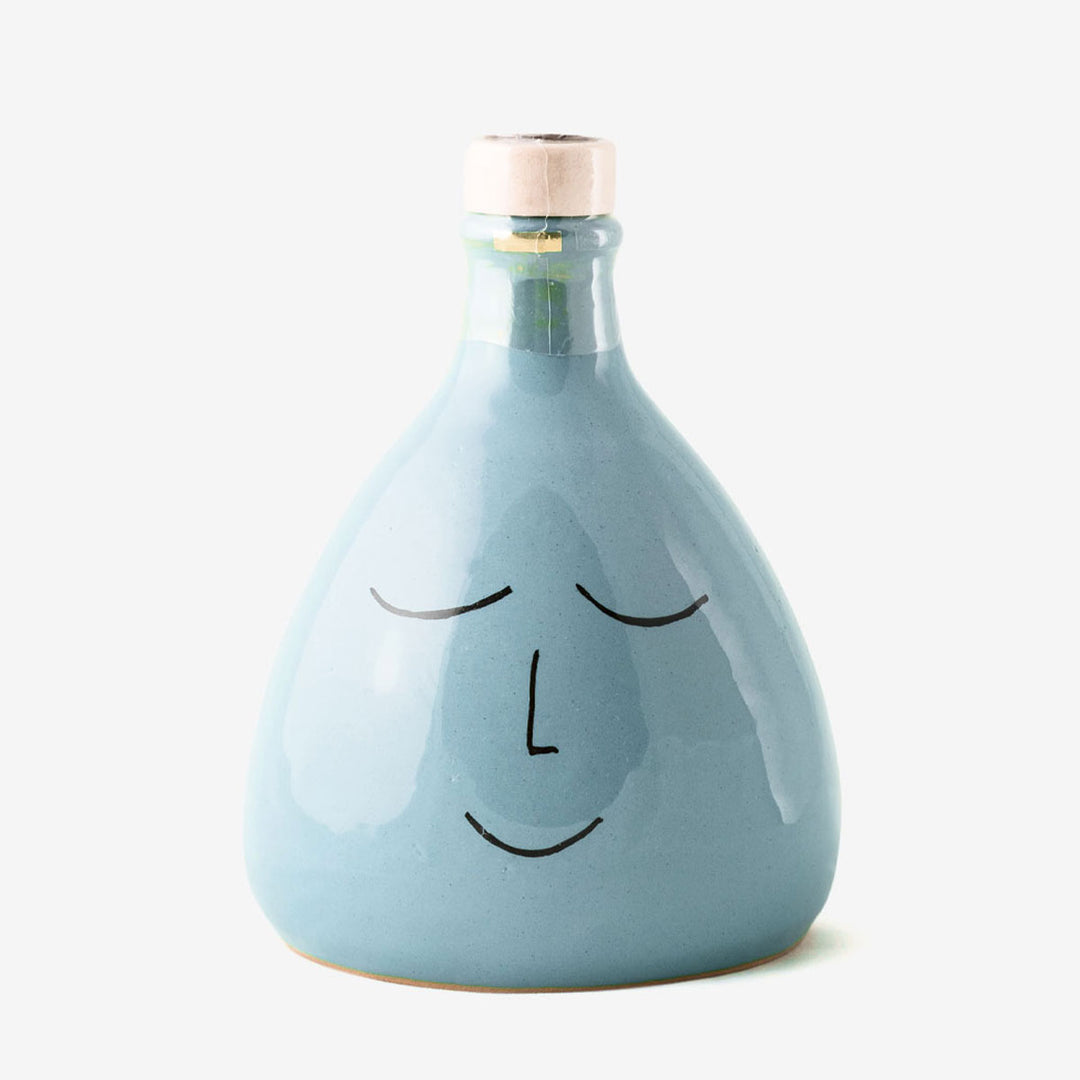 Orcetta "smile" in ceramica Celeste da 400 ml con Olio Extra Vergine di Oliva