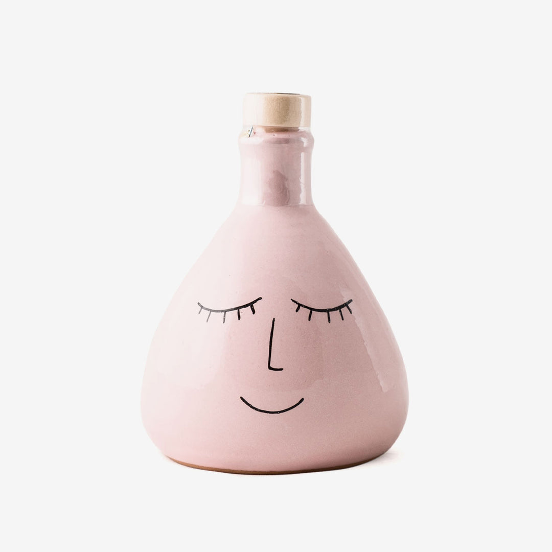 250ml Pink Ceramic "smile" Jar with Extra Virgin Olive Oil