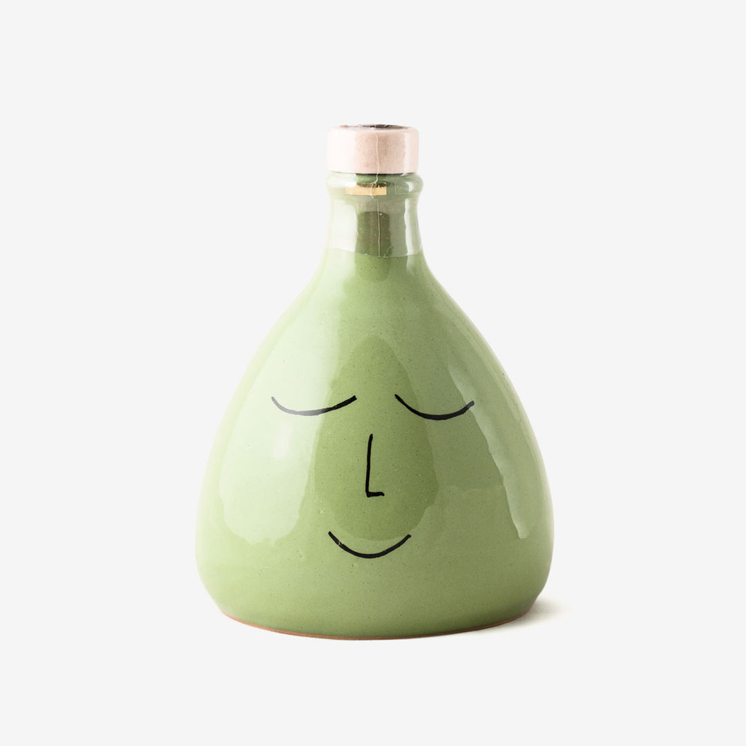 Orcetta "smile" in ceramica Verde da 250 ml con Olio Extra Vergine di Oliva