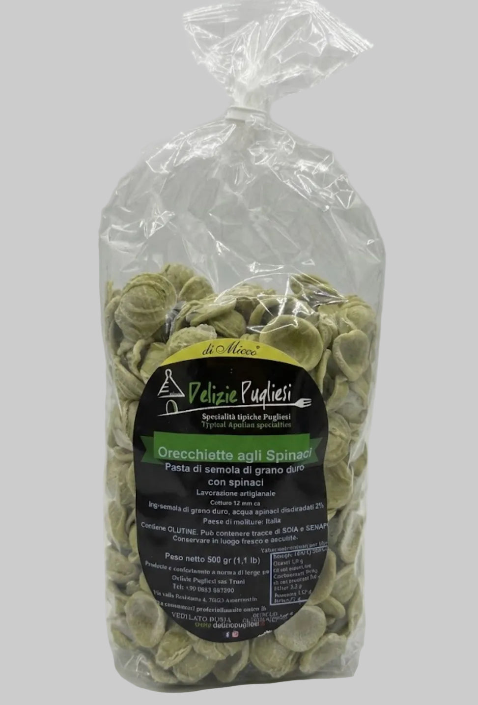 Orecchiette agli spinaci 500gr